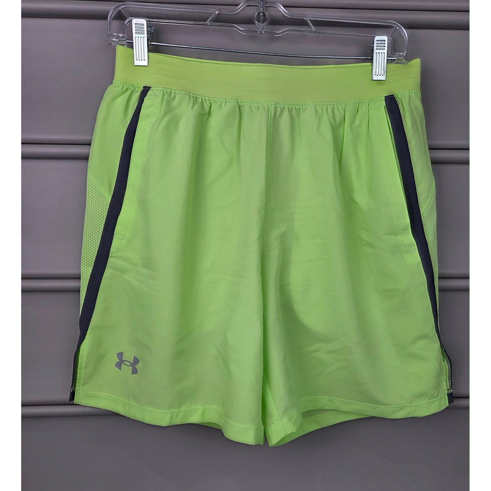 Under‎ Armour Mens UA Launch 7" Shorts Lumos Lime Running Athletic Size Medium